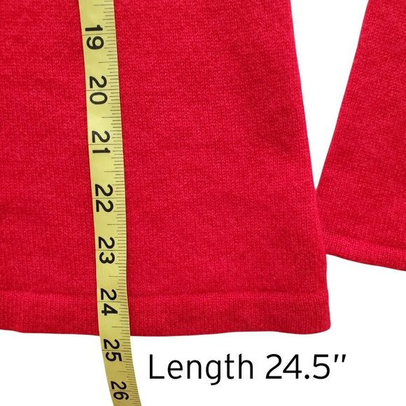 Peck & Peck Cashmere 100% 2 Ply Red Polo Neck Size M - Picture 8 of 10